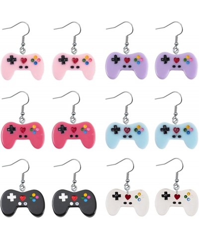 6 Pairs Video Game Controller Earrings for Women Girls Creative Mini Simulation Gamepad Earrings Charms Video Game Resin Game...