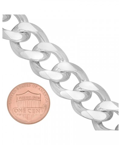 3mm-16mm Solid .925 Sterling Silver Italian Beveled Curb Chain Bracelet 9.0 Inches 16.6mm Bracelet $21.15 Bracelets