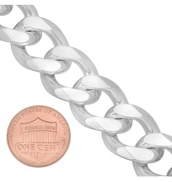 3mm-16mm Solid .925 Sterling Silver Italian Beveled Curb Chain Bracelet 9.0 Inches 16.6mm Bracelet $21.15 Bracelets