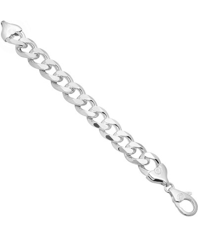 3mm-16mm Solid .925 Sterling Silver Italian Beveled Curb Chain Bracelet 9.0 Inches 16.6mm Bracelet $21.15 Bracelets