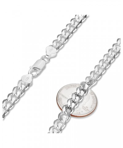 Men's 7.5mm Solid .925 Sterling Silver Beveled Curb Chain Necklace 18.0 Inches $56.10 Necklaces