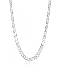 Men's 7.5mm Solid .925 Sterling Silver Beveled Curb Chain Necklace 18.0 Inches $56.10 Necklaces