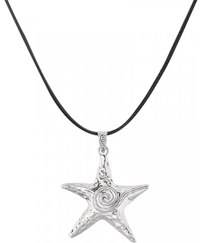 Y2k Necklace Star Necklace Y2K for Teen Girls Women Starfish Necklace Gothic Y2K Swirl Pendant Necklace Black Choker Necklace...