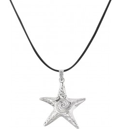 Y2k Necklace Star Necklace Y2K for Teen Girls Women Starfish Necklace Gothic Y2K Swirl Pendant Necklace Black Choker Necklace...