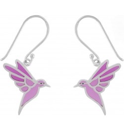 Jewelry Sterling Silver Purple Resin Bird Dangle Earrings $15.60 Earrings