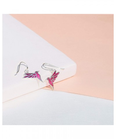 Jewelry Sterling Silver Purple Resin Bird Dangle Earrings $15.60 Earrings