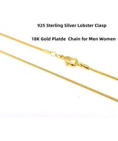 925 Sterling Silver Chain for Men Women Rope Chain Lobster Clasp 18K Gold Plated 2.5mm Silver Necklace Chain 18-26 Inches 24 ...