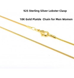 925 Sterling Silver Chain for Men Women Rope Chain Lobster Clasp 18K Gold Plated 2.5mm Silver Necklace Chain 18-26 Inches 24 ...