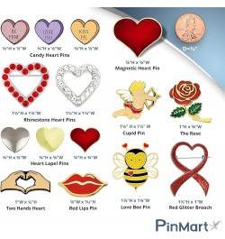 PinMart's Valentine's Day Enamel Lapel Pins - Heart Pins and Love Themed Pins Gifts - Bulk Sizing Available Great for Valenti...