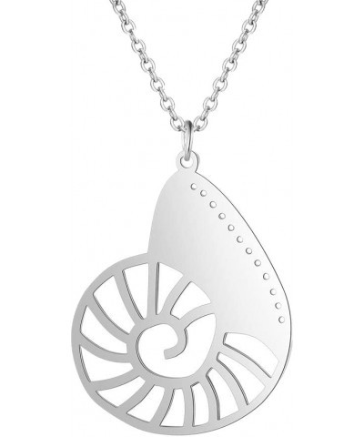 NA Conch Snail Shell Pendant Necklace Ursula Shell Jewelry Gifts for Women and Girls Silver $8.25 Necklaces