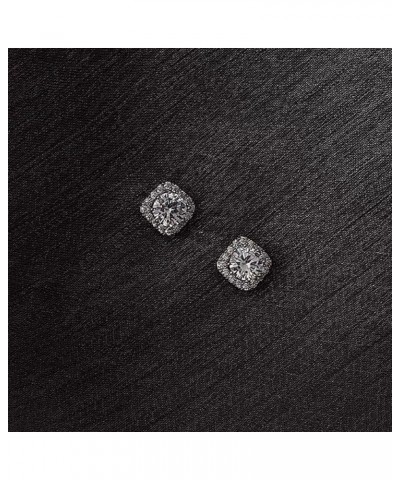 Cubic Zirconia Earrings Studs for Women Men Simulated Diamond CZ Stud Silver Earrings 5mm $18.54 Earrings