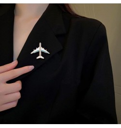 Blue/Red Airplane Brooch Pin Gold Aircraft Lapel Pin Fashion White Enamel Plane Safty Pin Charms Jewelry Party Badge Banquet ...