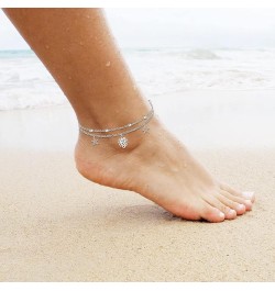 925 Sterling Silver Ankle Bracelet for Women Cute Roses/Lotus/Tulips Charm Ankle Bracelet Beach Foot Chain Anklet Jewelry Map...