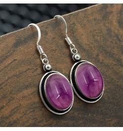 10.56Cts Oval Shape Natural Gemstones Earrings For Women, Handmade Bohemian Dangle Earrings Jewelry Women'S Day Gifts For Mom...