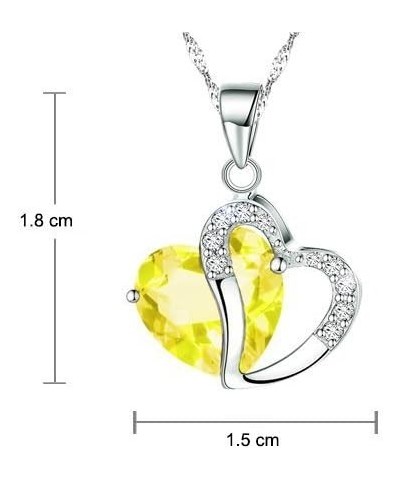 Fashion Austrian Crystals Heart Shape Swarovski Elements Pendant Necklace + Gift Box Yellow $7.79 Necklaces