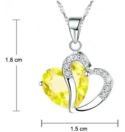 Fashion Austrian Crystals Heart Shape Swarovski Elements Pendant Necklace + Gift Box Yellow $7.79 Necklaces