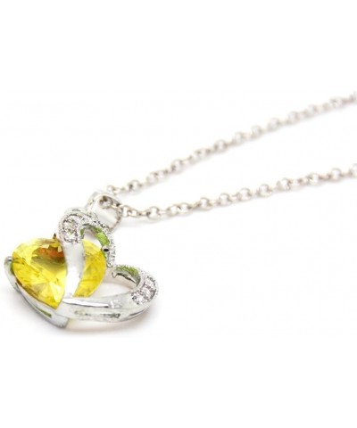 Fashion Austrian Crystals Heart Shape Swarovski Elements Pendant Necklace + Gift Box Yellow $7.79 Necklaces