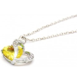 Fashion Austrian Crystals Heart Shape Swarovski Elements Pendant Necklace + Gift Box Yellow $7.79 Necklaces