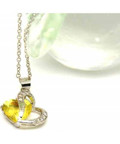 Fashion Austrian Crystals Heart Shape Swarovski Elements Pendant Necklace + Gift Box Yellow $7.79 Necklaces