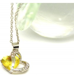 Fashion Austrian Crystals Heart Shape Swarovski Elements Pendant Necklace + Gift Box Yellow $7.79 Necklaces