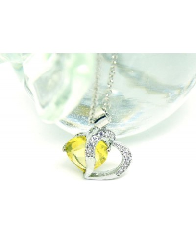 Fashion Austrian Crystals Heart Shape Swarovski Elements Pendant Necklace + Gift Box Yellow $7.79 Necklaces