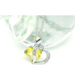 Fashion Austrian Crystals Heart Shape Swarovski Elements Pendant Necklace + Gift Box Yellow $7.79 Necklaces