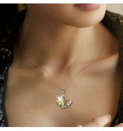 Fashion Austrian Crystals Heart Shape Swarovski Elements Pendant Necklace + Gift Box Yellow $7.79 Necklaces