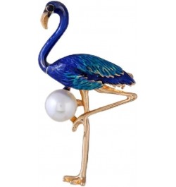 2 Pcs Flamingo Pearl Brooch Enamel Brooch Flamingo Brooch Animal Brooch Miss Rhinestones Alloy Pin 5.3X3.2cm Blue $6.81 Brooc...