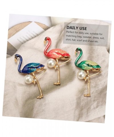 2 Pcs Flamingo Pearl Brooch Enamel Brooch Flamingo Brooch Animal Brooch Miss Rhinestones Alloy Pin 5.3X3.2cm Blue $6.81 Brooc...