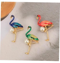 2 Pcs Flamingo Pearl Brooch Enamel Brooch Flamingo Brooch Animal Brooch Miss Rhinestones Alloy Pin 5.3X3.2cm Blue $6.81 Brooc...