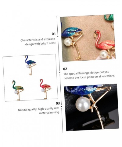 2 Pcs Flamingo Pearl Brooch Enamel Brooch Flamingo Brooch Animal Brooch Miss Rhinestones Alloy Pin 5.3X3.2cm Blue $6.81 Brooc...