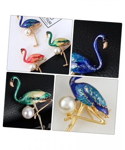 2 Pcs Flamingo Pearl Brooch Enamel Brooch Flamingo Brooch Animal Brooch Miss Rhinestones Alloy Pin 5.3X3.2cm Blue $6.81 Brooc...