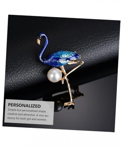 2 Pcs Flamingo Pearl Brooch Enamel Brooch Flamingo Brooch Animal Brooch Miss Rhinestones Alloy Pin 5.3X3.2cm Blue $6.81 Brooc...