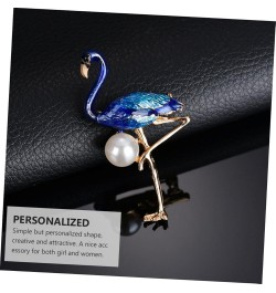 2 Pcs Flamingo Pearl Brooch Enamel Brooch Flamingo Brooch Animal Brooch Miss Rhinestones Alloy Pin 5.3X3.2cm Blue $6.81 Brooc...