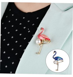 2 Pcs Flamingo Pearl Brooch Enamel Brooch Flamingo Brooch Animal Brooch Miss Rhinestones Alloy Pin 5.3X3.2cm Blue $6.81 Brooc...