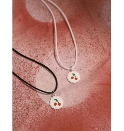 Flower Cord Choker Necklace for Girls Women, Cutecore Aesthetic Jewelry Cherry & White Cord $7.64 Necklaces