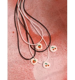 Flower Cord Choker Necklace for Girls Women, Cutecore Aesthetic Jewelry Cherry & White Cord $7.64 Necklaces