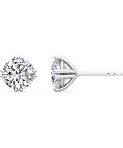 1-5 Carat (ctw) White Gold Round Cut LAB GROWN Diamond Eight Prong Stud Earrings (Color H-I Clarity VS1-VS2) White Gold 2.5 c...