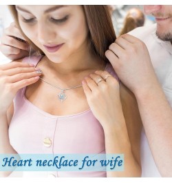 Heart Birthstone Necklaces for Women S925 Sterling Silver Fine Jewelry Heart Pendant Necklace Birthday Anniversary Christmas ...