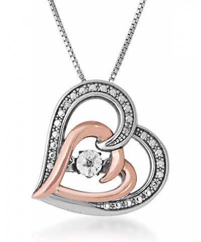 .03 ct. tw. Twinkling Diamond Pendant in 10K Pink Gold and Sterling Silver $36.96 Pendants