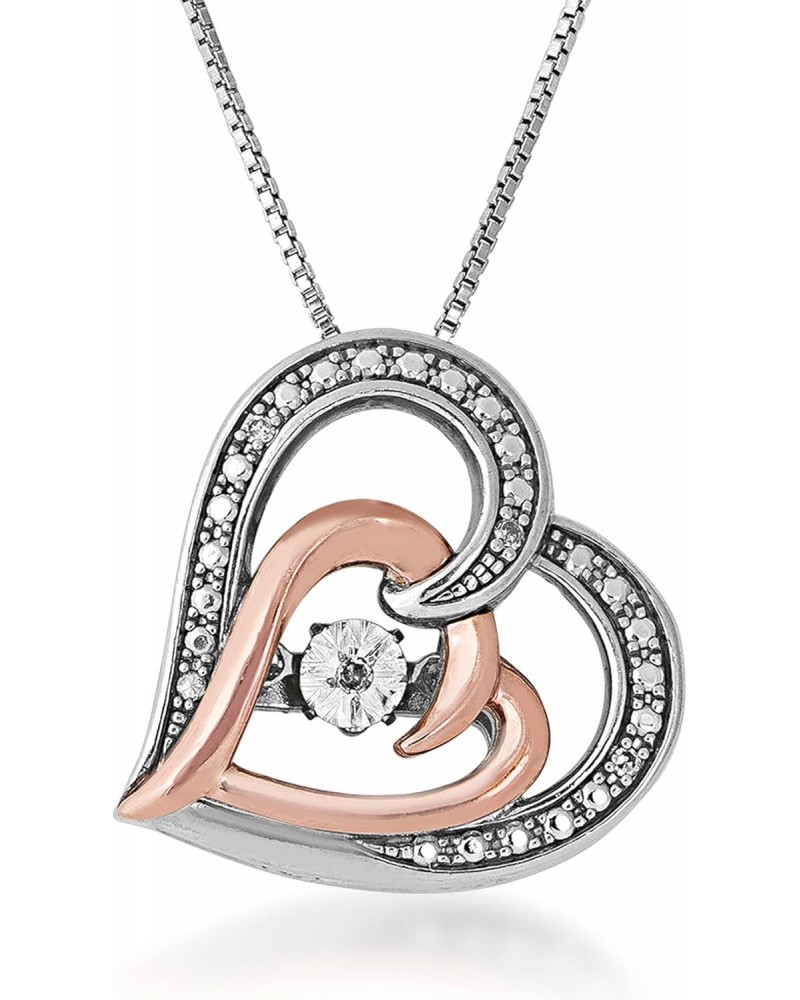 .03 ct. tw. Twinkling Diamond Pendant in 10K Pink Gold and Sterling Silver $36.96 Pendants