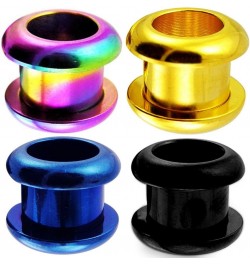 316L Surgical Steel anodized steel flesh tunnel screw fit ear plugs gauge ears piercing 8g (3mm) to 1 3/16 inch (30mm) 6g - 4...