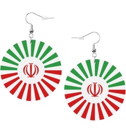 2022 World Football Teams National Flag Women Round Leather Earrings Soccer Dangle Earrings for Girls National Soccer Team Fa...