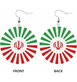 2022 World Football Teams National Flag Women Round Leather Earrings Soccer Dangle Earrings for Girls National Soccer Team Fa...