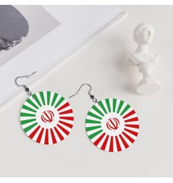 2022 World Football Teams National Flag Women Round Leather Earrings Soccer Dangle Earrings for Girls National Soccer Team Fa...