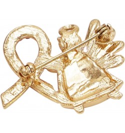 Women's Charming Pink Ribbon Crystal Rhinestone Angel Lapel Pin Brooch, 1 Light Yellow/Gold Tone $9.60 Brooches & Pins