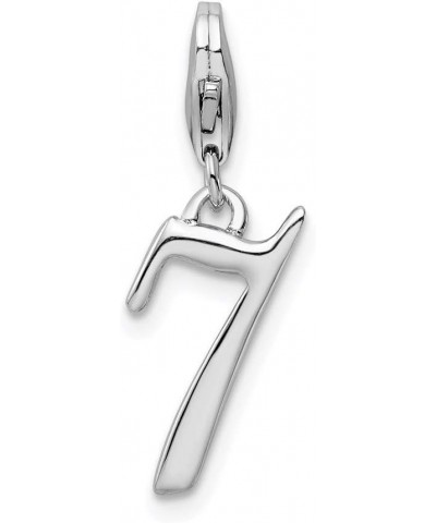 Sterling Silver Amore La Vita Rhodium-plated Polished Number 7 Charm 0.5in 6mm style QCC626N7 $11.00 Bracelets