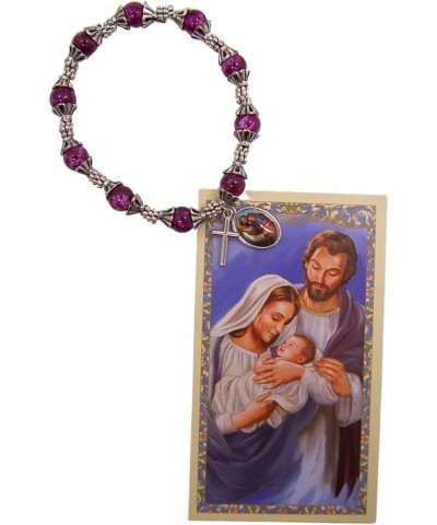 Our Lady of Advent Rosary Stretch Bracelet with Holy Family Holy Card, Christmas Prayer, Sunday School Lessons and Catholic C...