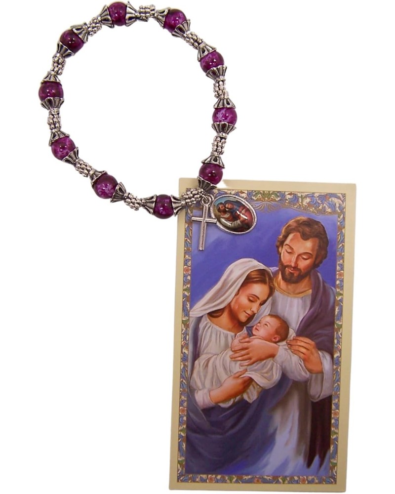 Our Lady of Advent Rosary Stretch Bracelet with Holy Family Holy Card, Christmas Prayer, Sunday School Lessons and Catholic C...