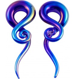 2pcs Glass Splatter Spiral Ear Tapers Hanger Gauges Piercing Gauges for Ear 4g-12mm Blue $9.09 Body Jewelry